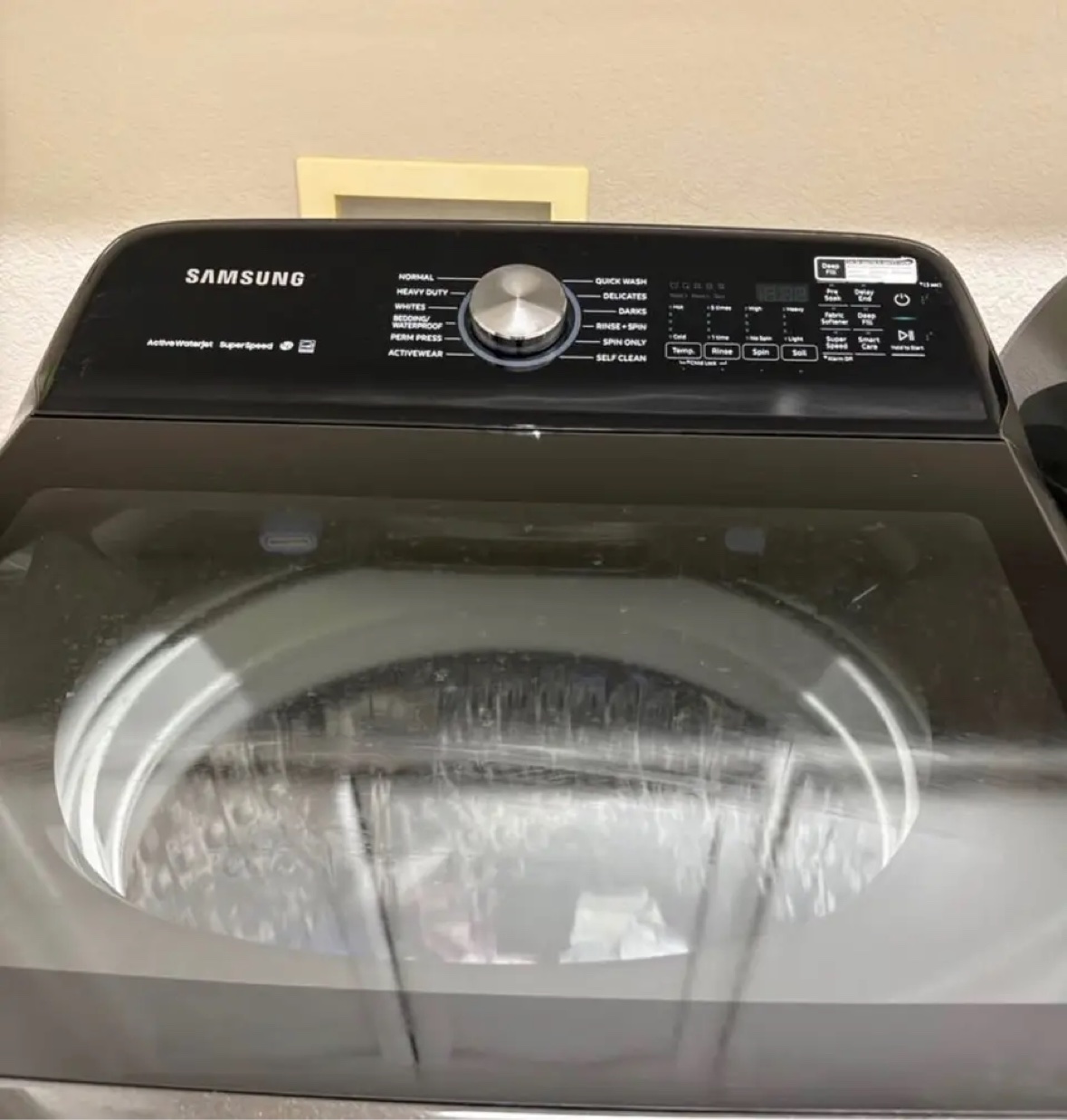 Original photo of the Samsung SuperSpeed washer control panel