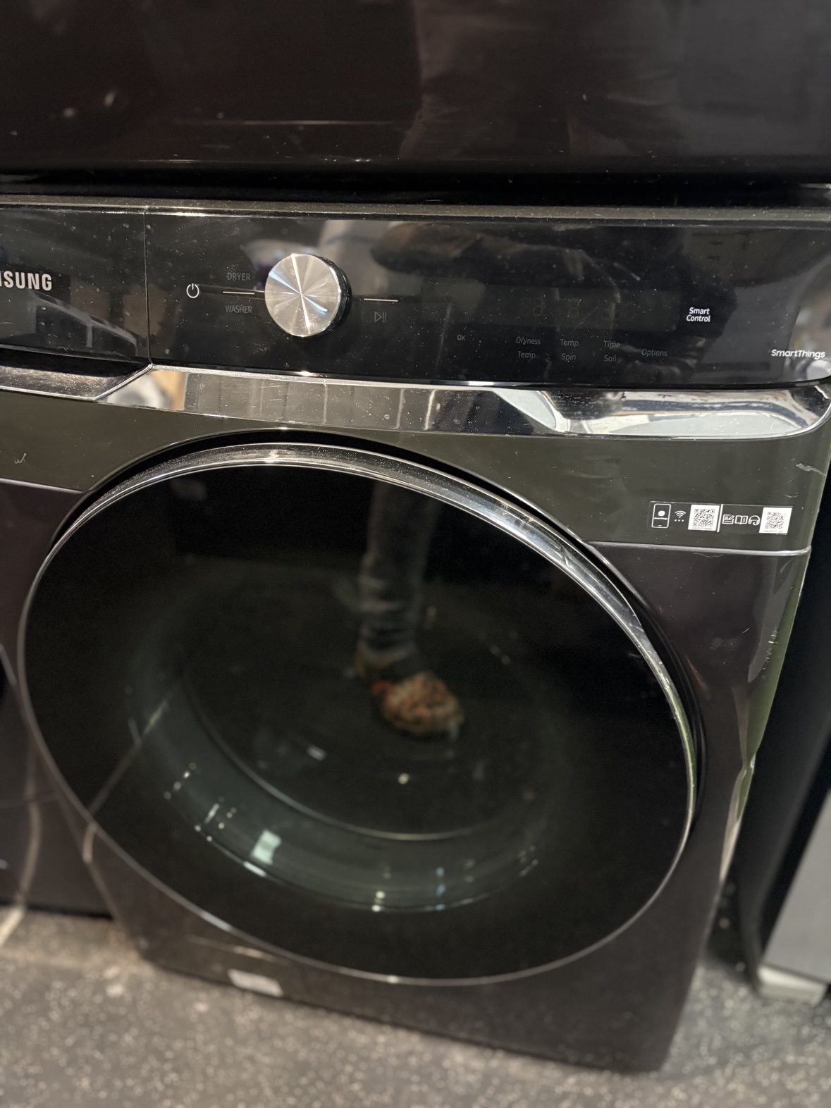 Samsung gas dryer, front view